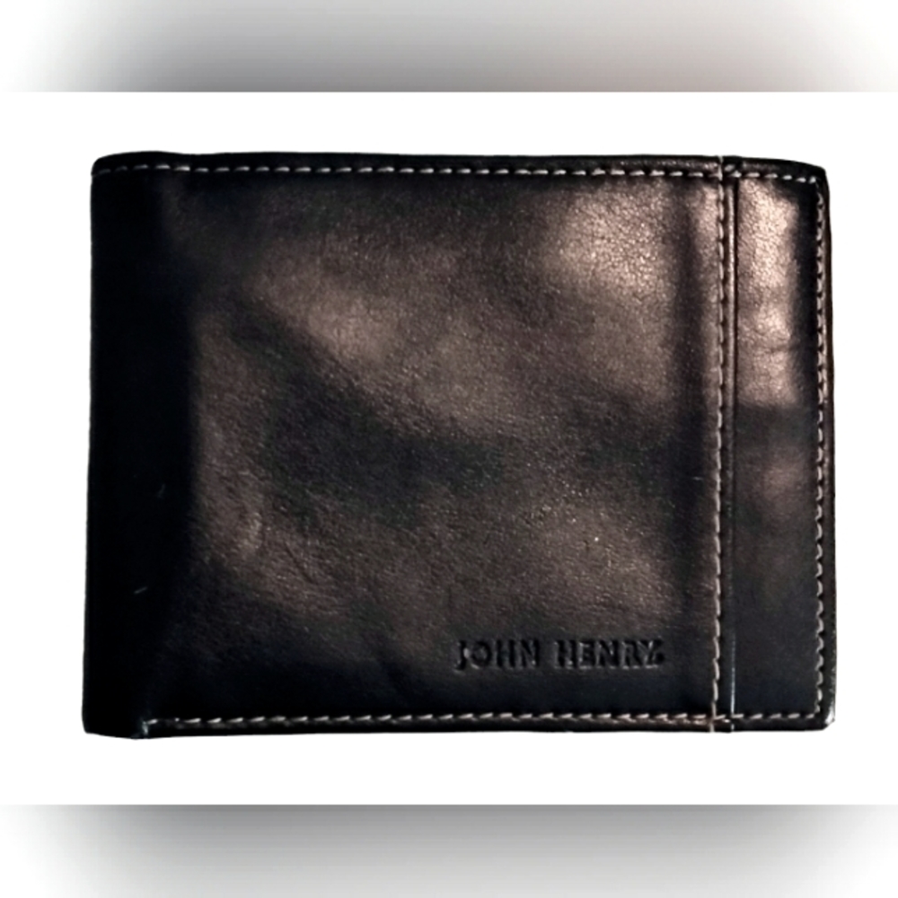 Black Leather John Henry Men's Wallet